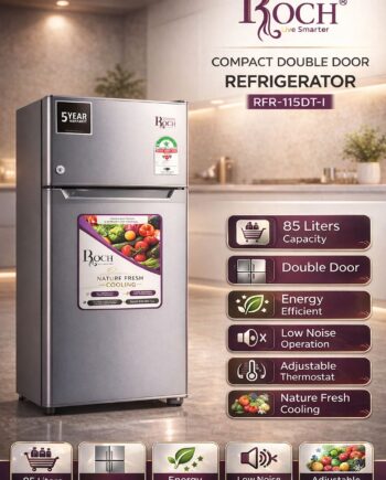 Roch Double Door Fridge RFR-115DT-I