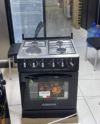Black 60*60 Globalstar JET 3+1 Standing Cooker with Electric Oven