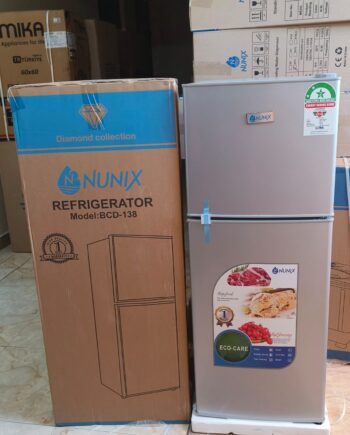Nunix 138 Litres Large Capacity double Door refrigerator Fridge -Silver